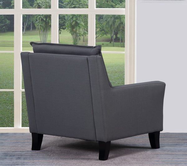 Homeroots 32" Gray And Black Fabric Arm Chair Gray  366248