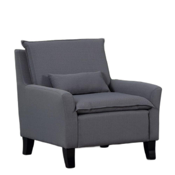 Homeroots 32" Gray And Black Fabric Arm Chair Gray  366248