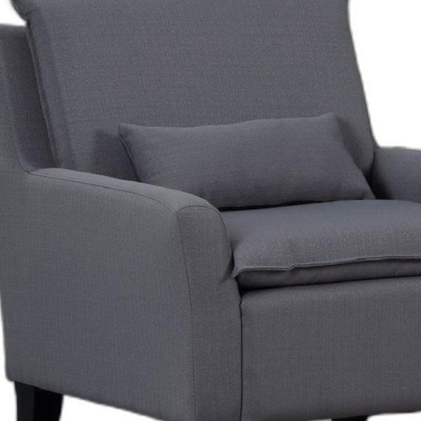 Homeroots 32" Gray And Black Fabric Arm Chair Gray  366248