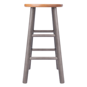 Winsome Wood Huxton 2-piece Counter Stool Set – Stylish Oyster Gray & Teak, Perfect For Modern & Farmhouse Decor! Oyster Gray ,Teak Solid Wood 36624-winsome-wood