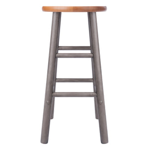 Winsome Wood Huxton 2-piece Counter Stool Set – Stylish Oyster Gray & Teak, Perfect For Modern & Farmhouse Decor! Oyster Gray ,Teak Solid Wood 36624-winsome-wood