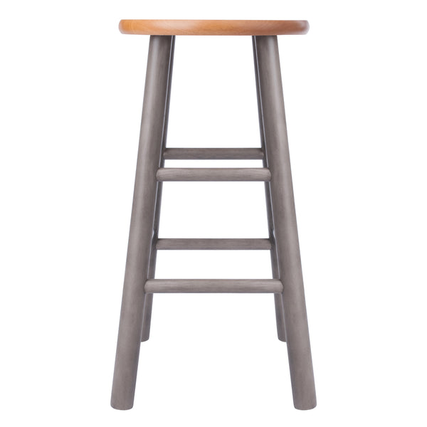 Winsome Wood Huxton 2-piece Counter Stool Set – Stylish Oyster Gray & Teak, Perfect For Modern & Farmhouse Decor! Oyster Gray ,Teak Solid Wood 36624-winsome-wood
