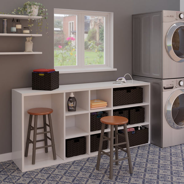 Winsome Wood Huxton 2-piece Counter Stool Set – Stylish Oyster Gray & Teak, Perfect For Modern & Farmhouse Decor! Oyster Gray ,Teak Solid Wood 36624-winsome-wood