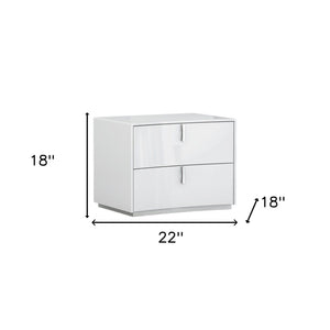 Homeroots 18" White Two Drawers Manufactured Wood Nightstand   366257