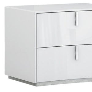 Homeroots 18" White Two Drawers Manufactured Wood Nightstand   366257