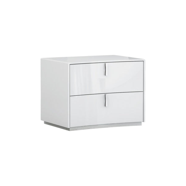 Homeroots 18" White Two Drawers Manufactured Wood Nightstand   366257