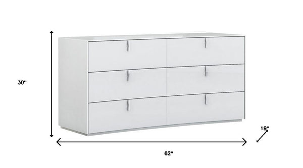 HomeRoots 62" Stylish White Dresser with Five Spacious Drawers for Organized Storage and Modern Elegance 6 366258