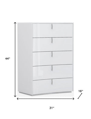 HomeRoots 62" Stylish White Dresser with Five Spacious Drawers for Organized Storage and Modern Elegance 5 366260