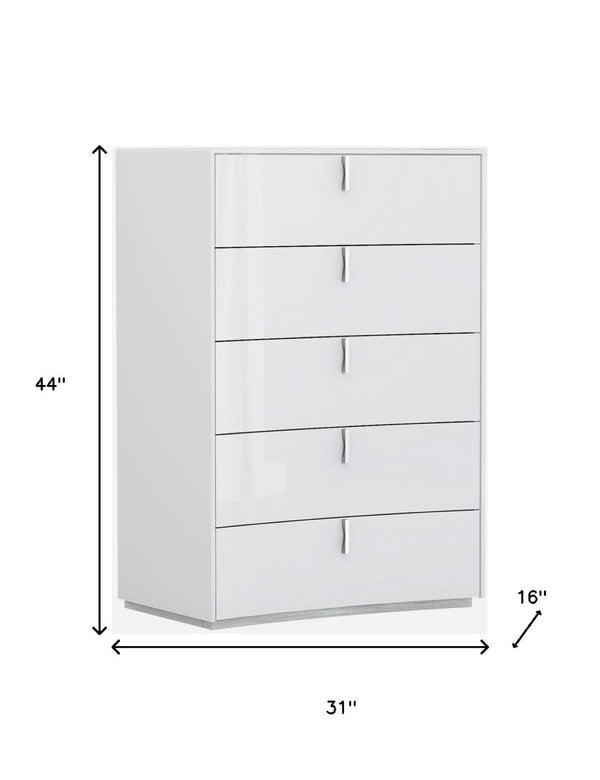 HomeRoots 62" Stylish White Dresser with Five Spacious Drawers for Organized Storage and Modern Elegance 5 366260