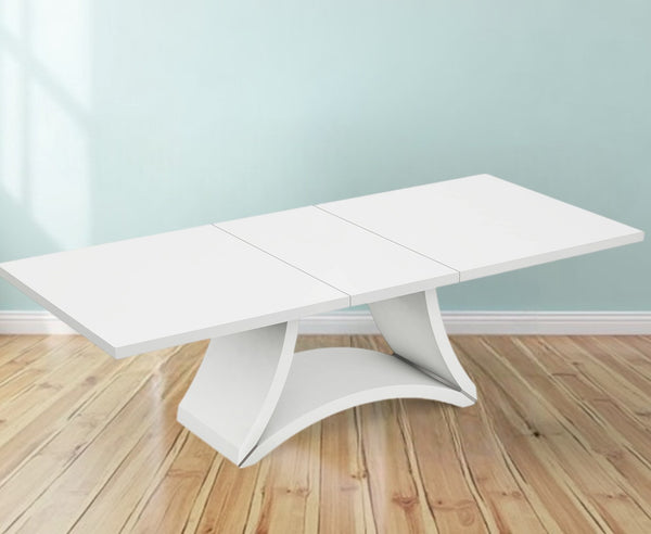 Homeroots 98" White Solid Manufactured Wood Dining Table   366264