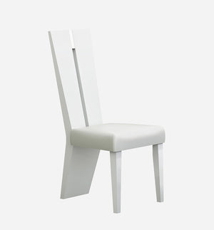 Homeroots Set Of Two Contemporary Sleek High Gloss White Dining Chairs  Wood 366265