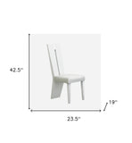 Homeroots Set Of Two Contemporary Sleek High Gloss White Dining Chairs  Wood 366265