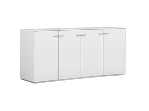 Homeroots 72" White Buffet Table With Four Doors   366267