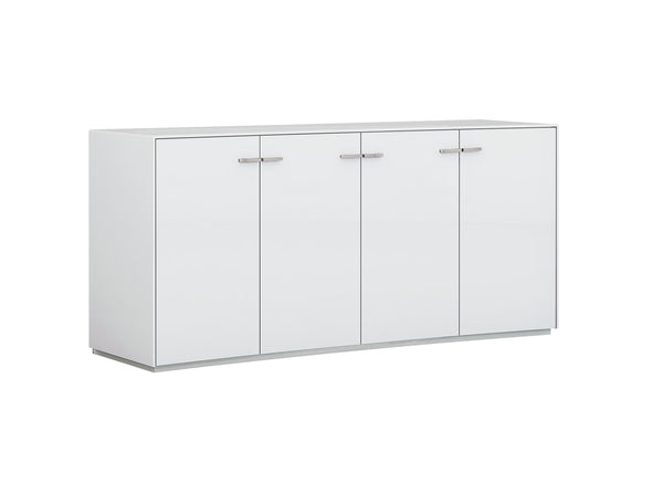 Homeroots 72" White Buffet Table With Four Doors   366267