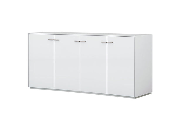 Homeroots 72" White Buffet Table With Four Doors   366267