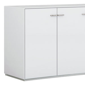 Homeroots 72" White Buffet Table With Four Doors   366267