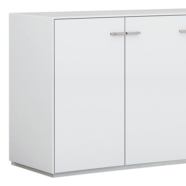 Homeroots 72" White Buffet Table With Four Doors   366267