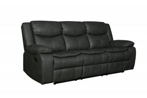 Homeroots 86" Gray Faux Leather Sofa With Black Legs Grey  366299