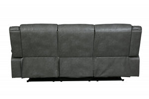 Homeroots 86" Gray Faux Leather Sofa With Black Legs Grey  366299