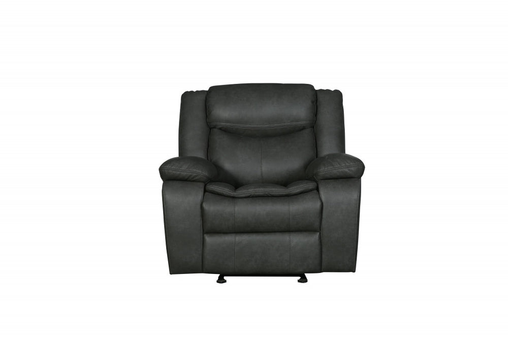 Homeroots 42" Gray Reclining Chair Grey  366301