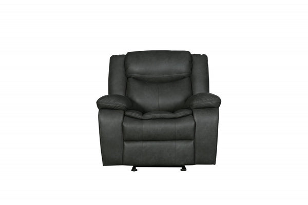 Homeroots 42" Gray Reclining Chair Grey  366301