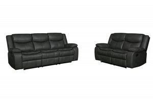 Homeroots Two Piece Indoor Gray Microsuede Five Person Seating Set Grey  366302