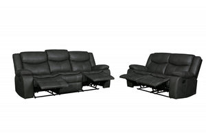 Homeroots Two Piece Indoor Gray Microsuede Five Person Seating Set Grey  366302