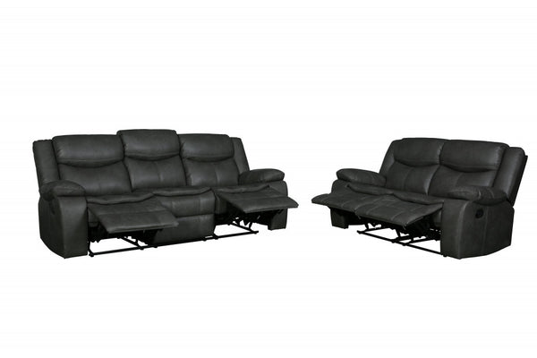 Homeroots Two Piece Indoor Gray Microsuede Five Person Seating Set Grey  366302