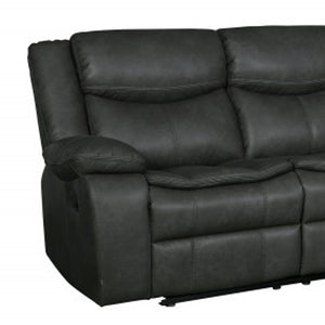 Homeroots Two Piece Indoor Gray Microsuede Five Person Seating Set Grey  366302