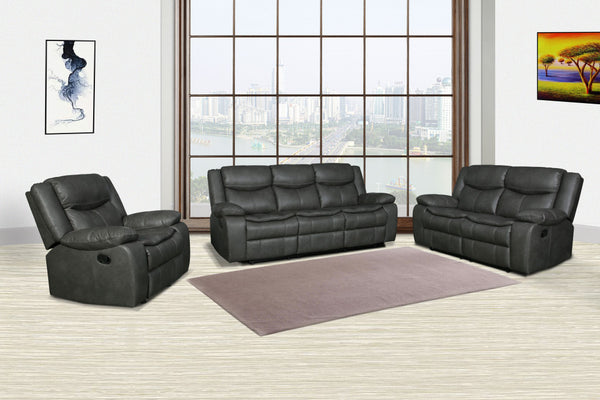 Homeroots Three Piece Indoor Gray Microsuede Five Person Seating Set Grey  366303