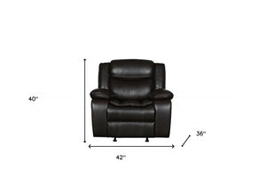 Homeroots 42" Brown  Reclining Chair Brown  366306