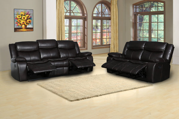 Homeroots Two Piece Indoor Brown Microsuede Five Person Seating Set Brown  366307