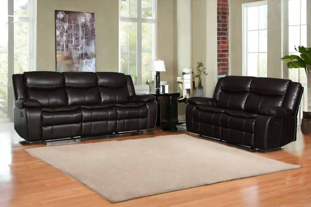 Homeroots Two Piece Indoor Brown Microsuede Five Person Seating Set Brown  366307