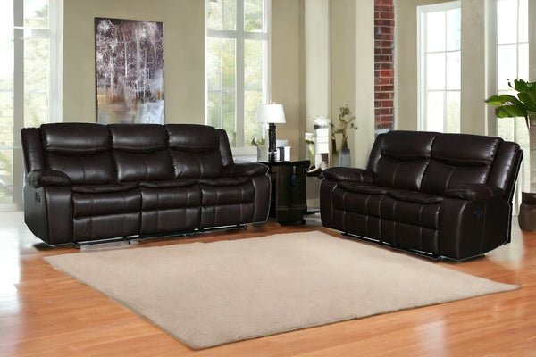 Homeroots Two Piece Indoor Brown Microsuede Five Person Seating Set Brown  366307