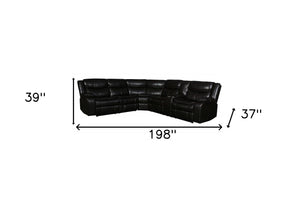 Homeroots Brown Polyester Blend Reclining U Shaped Three Piece Corner Sectional With Console Brown  366309