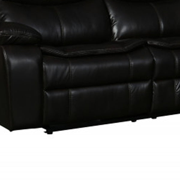 Homeroots Brown Polyester Blend Reclining U Shaped Three Piece Corner Sectional With Console Brown  366309