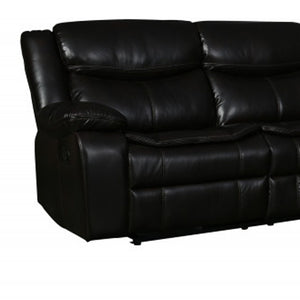 Homeroots Brown Polyester Blend Reclining U Shaped Three Piece Corner Sectional With Console Brown  366309
