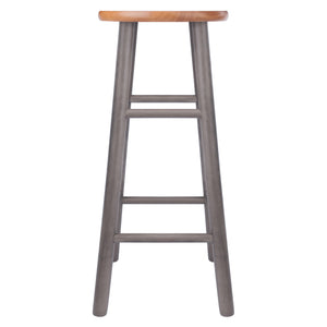 Winsome Wood Huxton 2-piece Bar Stool Set In Oyster Gray & Teak – Stylish, Compact Seating For Modern Spaces Oyster Gray ,Teak Solid Wood 36630-winsome-wood