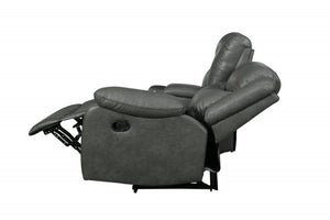 HomeRoots Gray Corner Sectional Sofa - U-Shaped Three-Piece Design with Reclining Seats and Built-In Console GREY 366310
