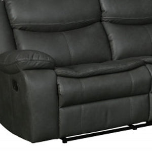 HomeRoots Gray Corner Sectional Sofa - U-Shaped Three-Piece Design with Reclining Seats and Built-In Console GREY 366310