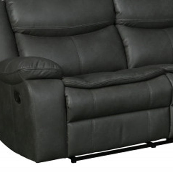 HomeRoots Gray Corner Sectional Sofa - U-Shaped Three-Piece Design with Reclining Seats and Built-In Console GREY 366310