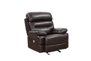 Homeroots 43" X 40" X 41" Brown  Power Reclining Chair   366313