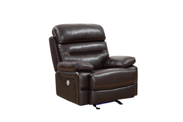 Homeroots 43" X 40" X 41" Brown  Power Reclining Chair   366313