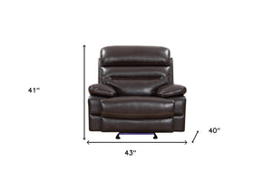 Homeroots 43" X 40" X 41" Brown  Power Reclining Chair   366313