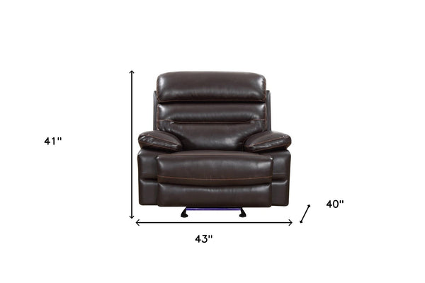 Homeroots 43" X 40" X 41" Brown  Power Reclining Chair   366313