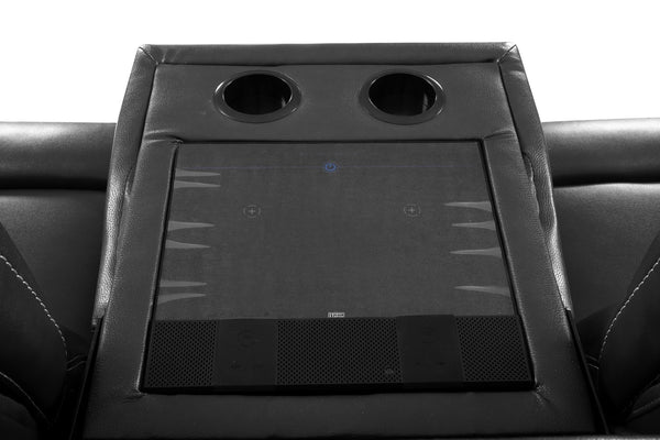 Homeroots 89" Gray Faux Leather Usb Sofa With Black Legs   366316