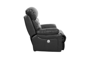 Homeroots 43" Grey Faux Leather Power Recliner Chair   366318