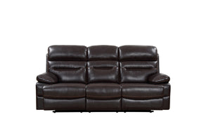 Homeroots 89" Brown Faux Leather Sofa With Black Legs   366321