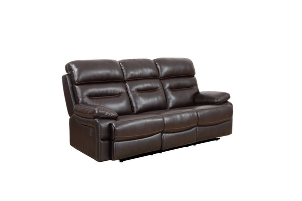 Homeroots 89" Brown Faux Leather Sofa With Black Legs   366321