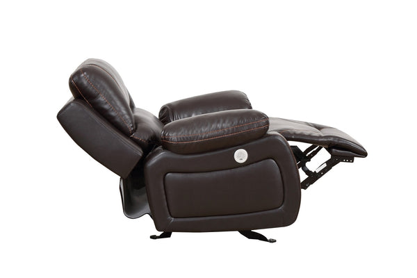 Homeroots 44 X 40" X 40" Brown  Power Reclining Chair   366348